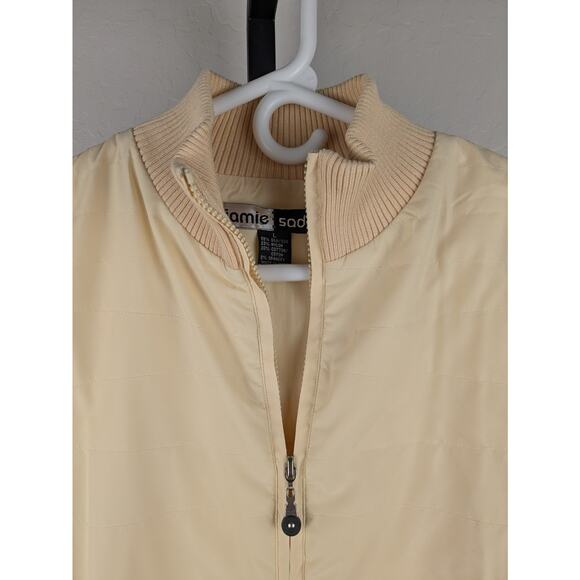 Jamie Sadock Large Silk Blend Zip Front Active Golf Jacket yellow peach READ - Picture 4 of 12
